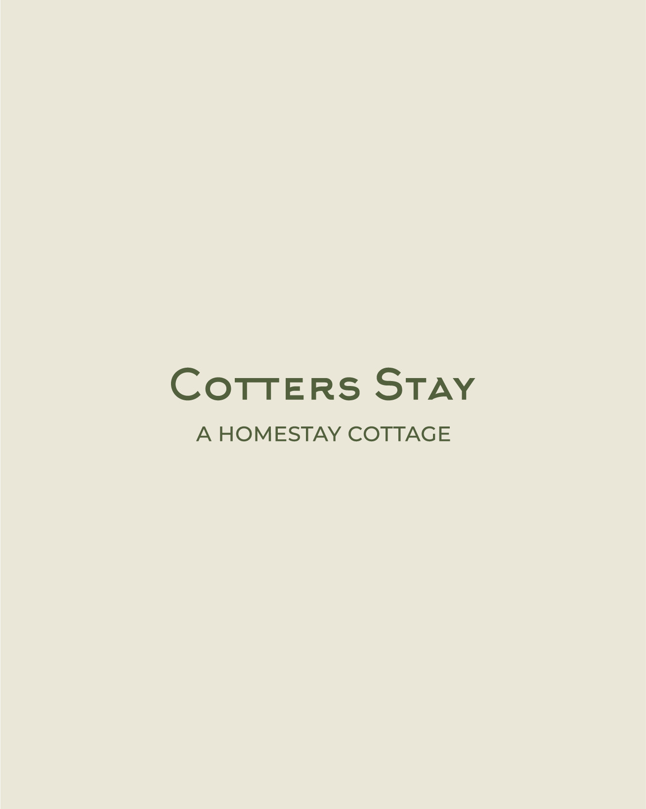 CREAM-COLORED LOGO Cream-colored image with green cotters stay logo in center